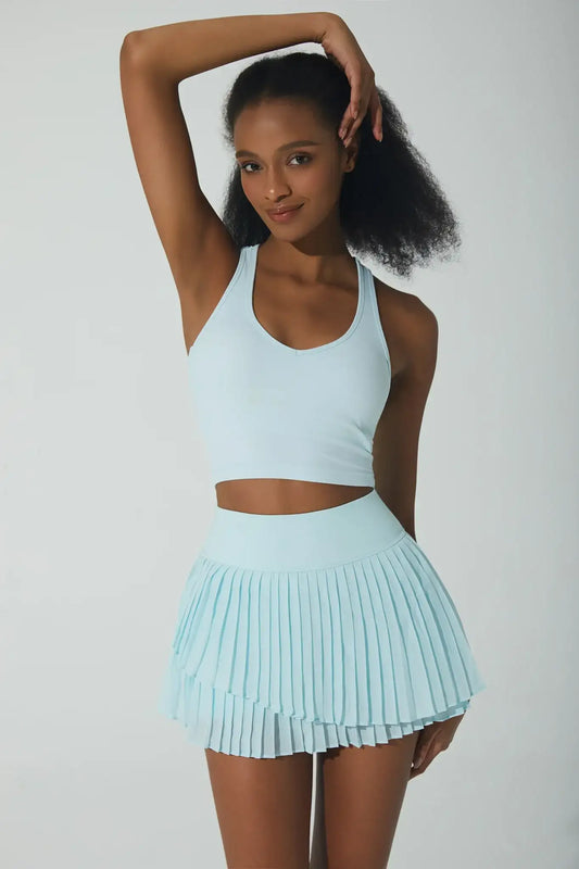 Christina Pleated Skirt - Sky - Olaben