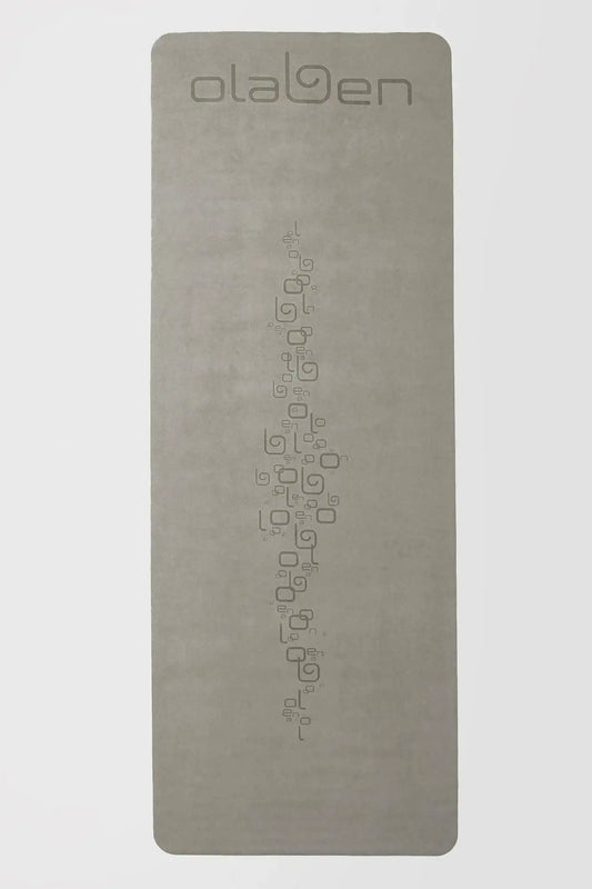 Suede Foldable Travel Yoga Mat - Grey - Olaben