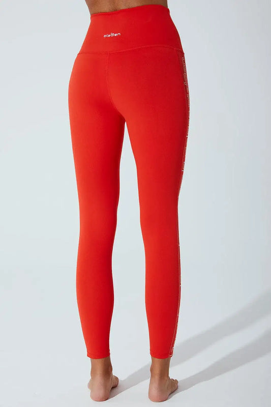 7/8 High Waist Double Knot Legging - Venetian Red - Olaben