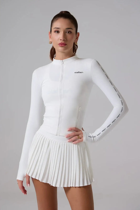 Birgit Pleated Skirt - White - Olaben
