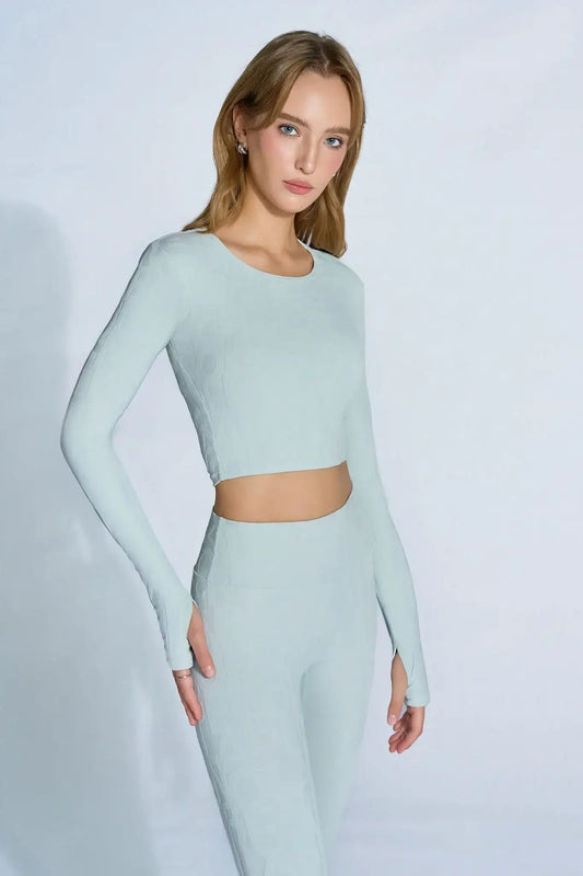 Classic Nala Long Sleeve 3D Bra - Mint Cream - Olaben