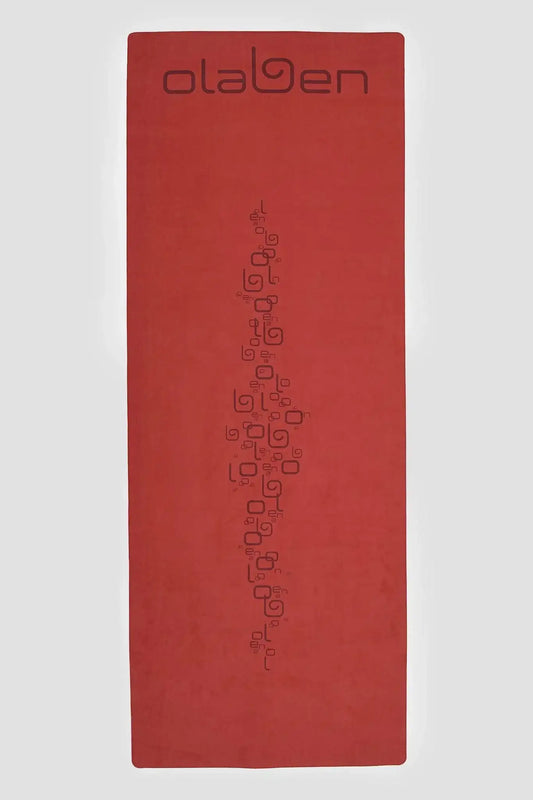 Suede Foldable Travel Yoga Mat - Red - Olaben