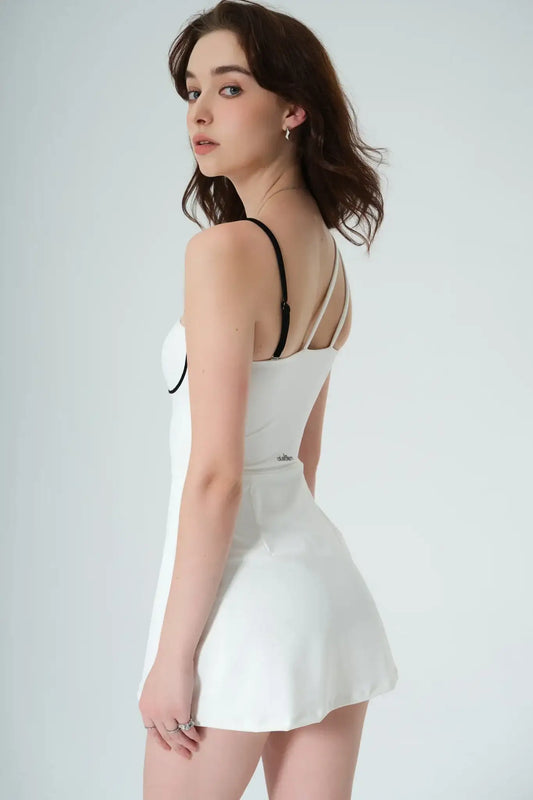 Alina Streamlined Dress - White - Olaben