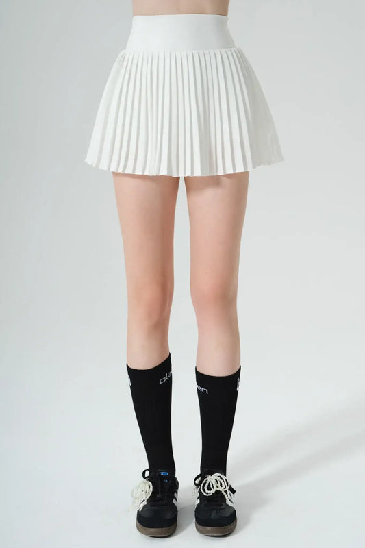 Elite Pleated Skirt - White - Olaben